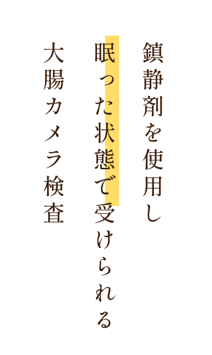 鎮静剤を使用し眠った状態で受けられる大腸カメラ検査